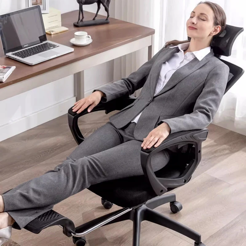 Leather Computer Office Chair Mobile Modern Ergonomic Office Chair Recliner Throne Swivel Nordic Silla Oficina Trendy Furniture