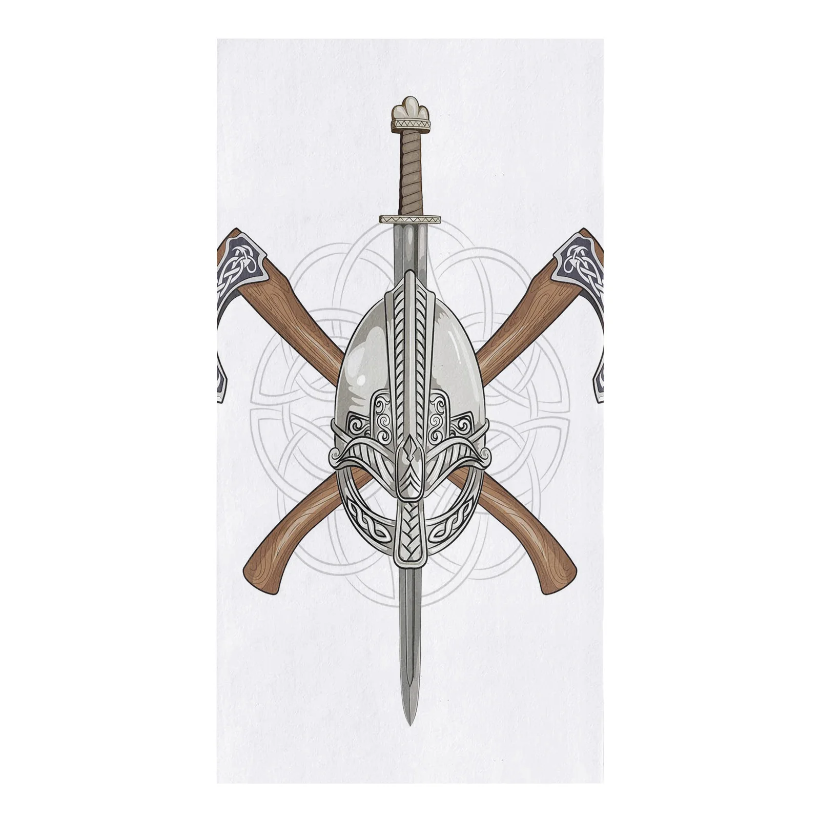 Helmet Sword Axe Medieval Weapon Microfiber Cleaning Cloths Hand Towels Dishcloth Utensils For Kitchen House Things Wipe Towel