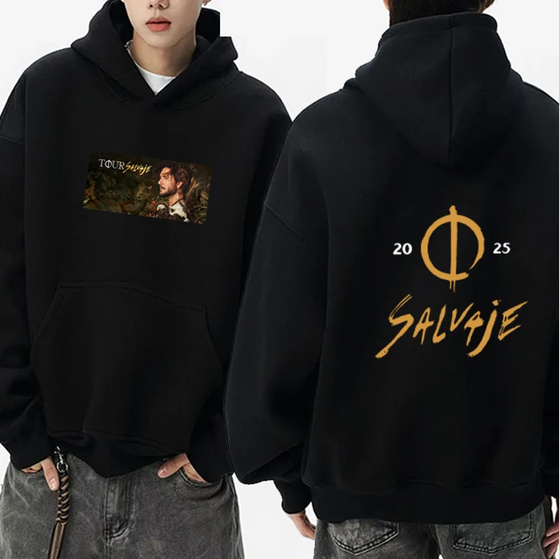 

Manuel Carrasco Salvaje Album 2025 Graphics printed Hoodie Men Women Fashion Loose Fleece pullover streetwear Sweatshirts Unisex