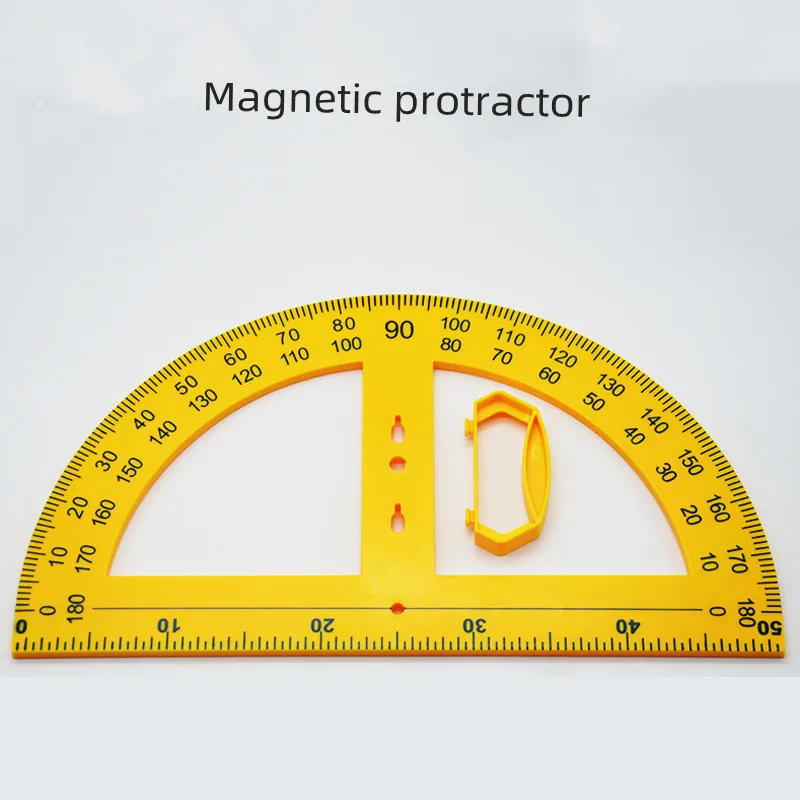 Large Plastic Triangular Plate, Compass, Ruler, Set of Protractor and Triangular Ruler for Magnetic Teaching