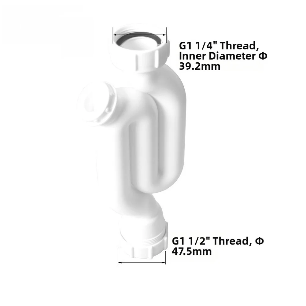 PP Sink Drain Pipe with Direct Discharge and Anti Smell S Bend for Basin Floor Drain Compatible with 32mm Pipes