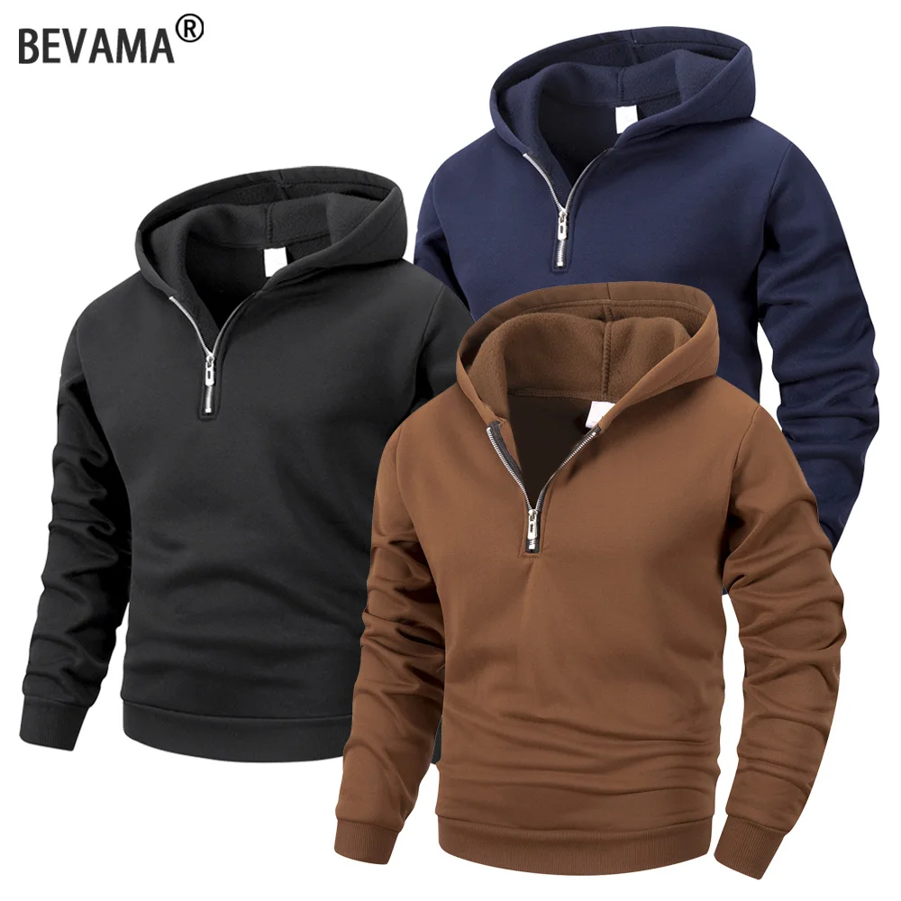 

Autumn Winter Hoodies Sweatshirt Cardigan Men's Half Zipper Hooded Hoodies Jacket Sports Outdoor Daily Basic Casual Hooded