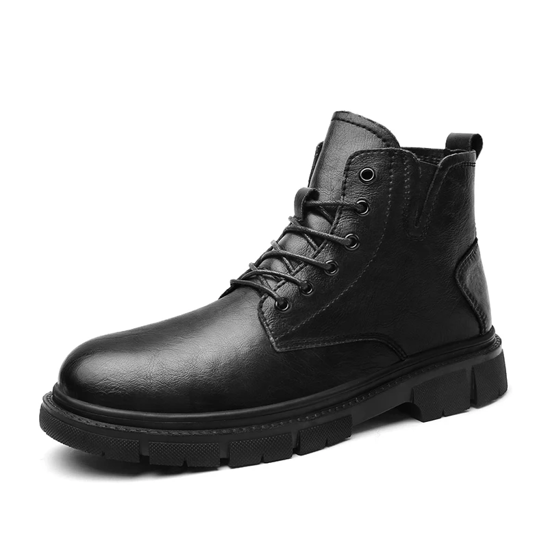 Botas de suela gruesa para Hombre, botines cortos de moto, botas de herramientas de cuero genuino de alta calidad, novedad de 2023