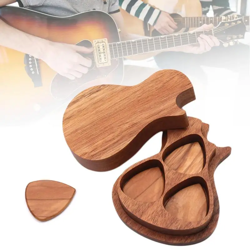 Guitar Pick Box Acoustic Guitar Plectrums With Box Cool Guitar Accessories Plectrums For Acoustic Guitar Wooden Guitar Pick Box