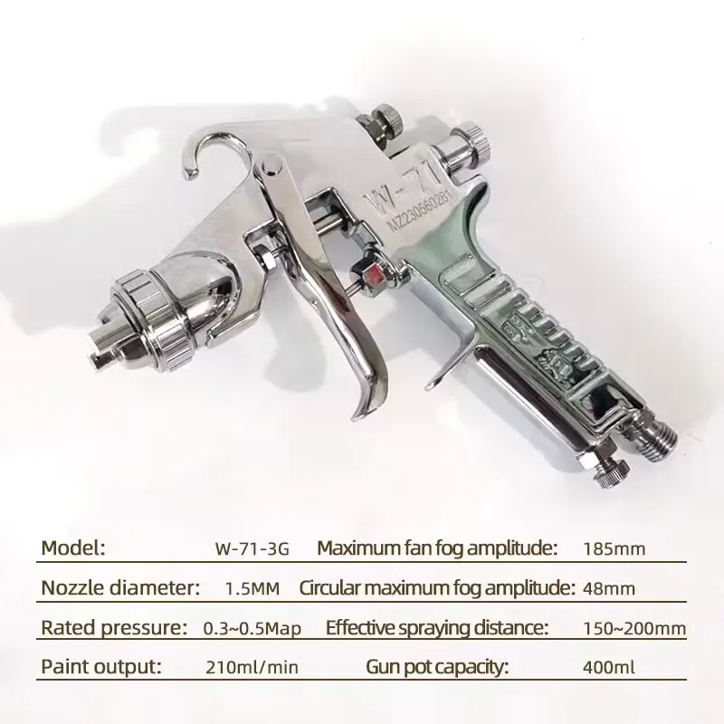 Meiji W-71 upper pot spray gun high atomization automotive furniture paint spraying 1.0/1.3/1.5/1.8 caliber