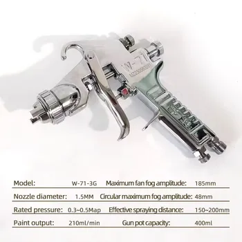 Meiji W-71 top pot spray gun high atomization automotive furniture paint spray gun 1.0/1.3/1.5/1.8 caliber