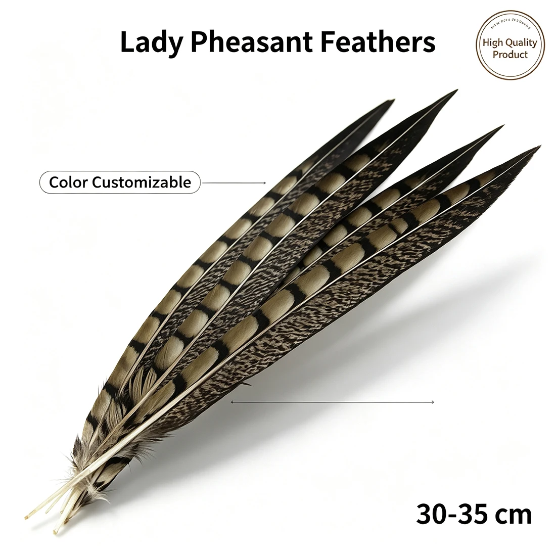 ZPDECOR Lady Pheasant Feathers Plumes 30-35cm/12-14 Inch for Crafts DIY Feathers Natural Bird Plumes