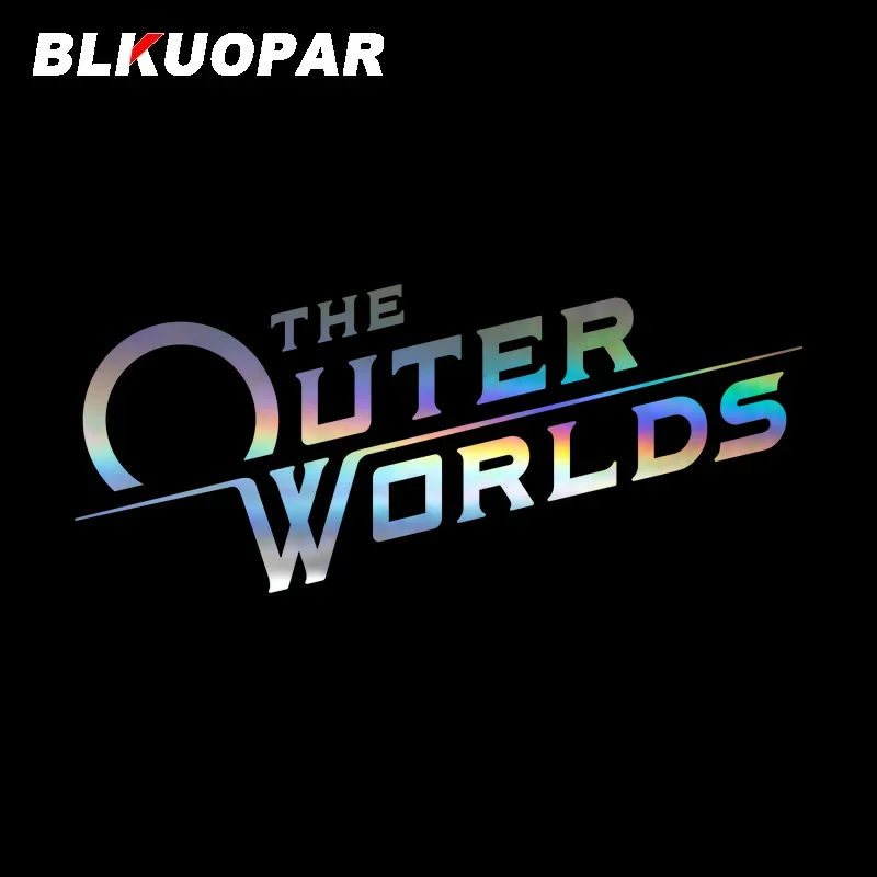 BLKUOPAR The Outer Worlds Game Logo Car Stickers Space Theme Laser Decal Waterproof Die Cut Bumper Windows Car Accessories