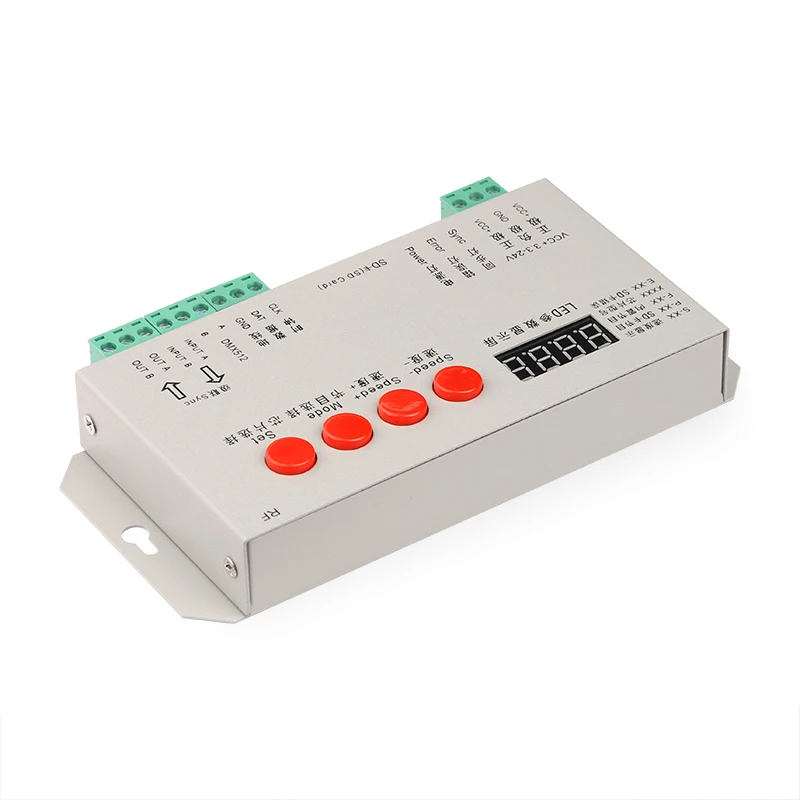 K-1000s SD card programmable addressable pixel light controller, SPI DMX512 support, WS2811 1903 2812 2813 2815 16703 6812 1914