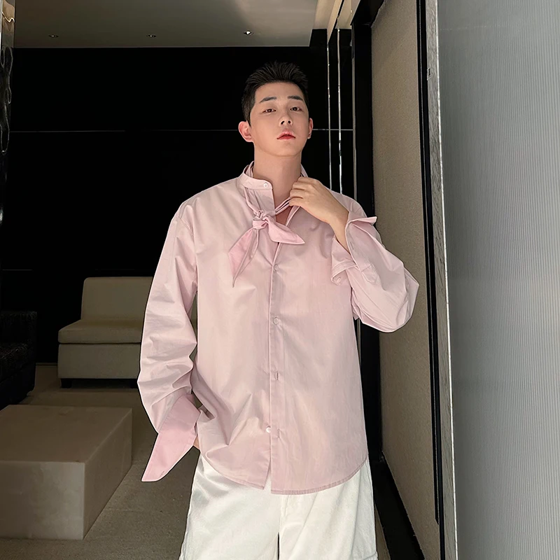 Fashion Solid Color Long-sleeve Cotton Shirts Men's 2025 Spring Simple Loose Comfort Niche Chic Shirt Jacket Male Trendy Tops