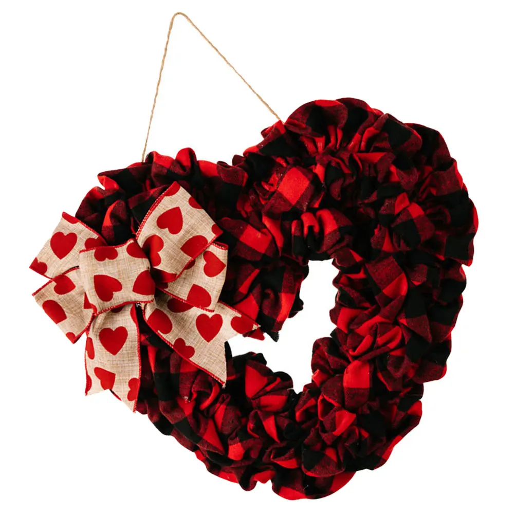 

Heart Shaped Decorative Flowers Wreaths Polyester Valentine Day Hanging Home Wedding Anniversary Gifts Heart Design Safe