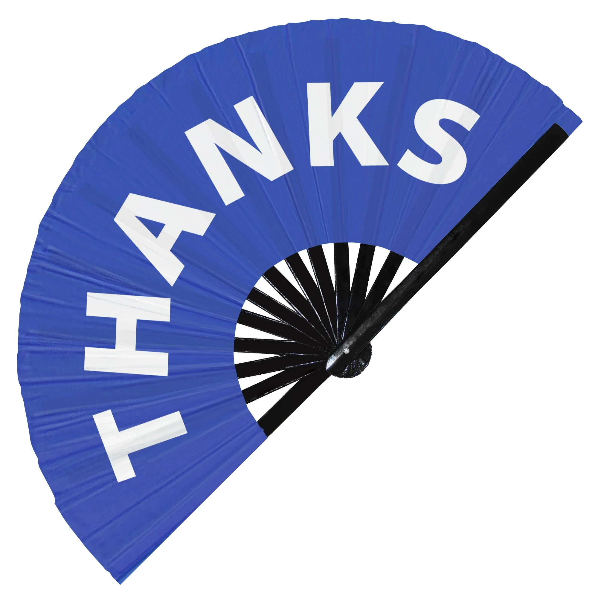 Thanks Folding Hand Fan, Bamboo Foldable Hand Fan for Boots on The Ground, Halloween, Dancing. Music Festival, Carnival, EDM