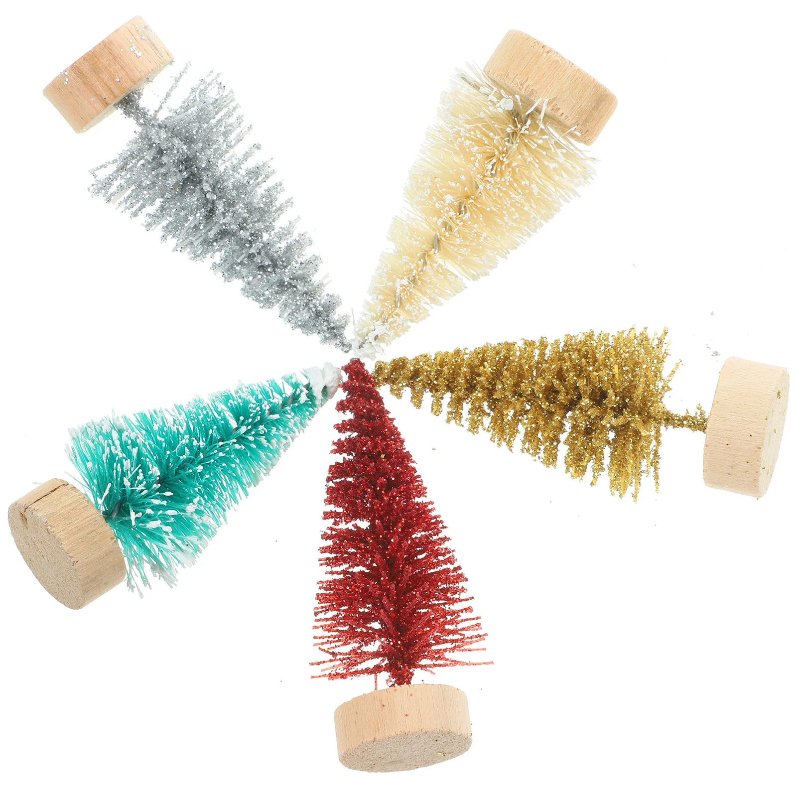

60Pcs Simulated Xmas Tree Bright Colored Mini Pine Trees for Holiday Party Home Decor Festive Scene Desktop Decoration