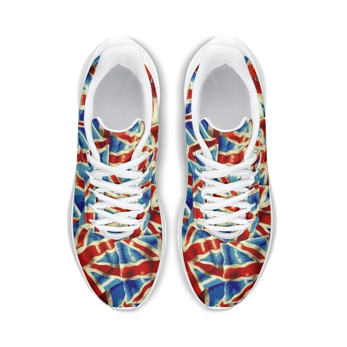 Zapatillas de deporte con estampado de bandera de Unión creativa para mujer, zapatos de tenis cómodos, antideslizantes, con absorción de impacto, ligeros, para exteriores