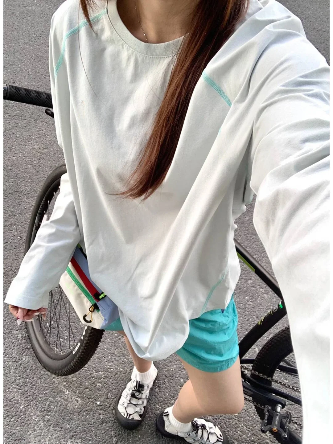 Sport all'aria aperta Qui Dry Long Sve T-irt Ice Silk Cool Feeling Protezione solare Abbigliamento da ciclismo fitn leggero per M...