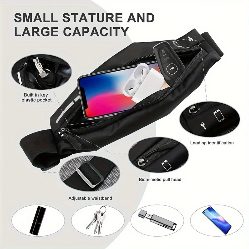 1pc Stay Stylish, Stay Safe: Men's and Women's Ultra Thin Running Waist Bag