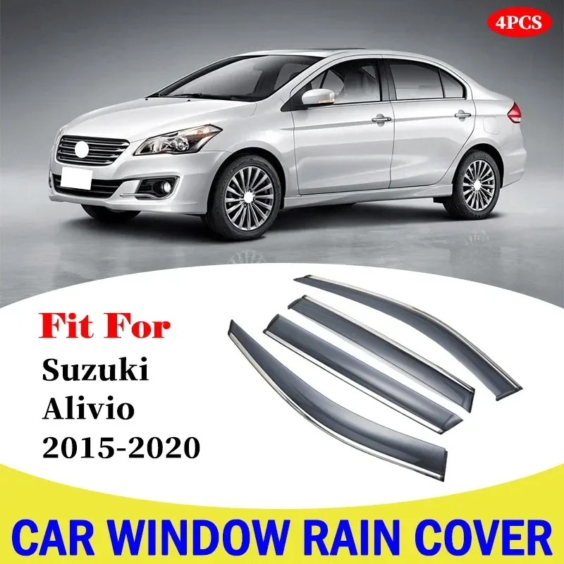 Window Deflectors For Suzuki Alivio Window Visor Car Wind Shield Sun Rain Visors Car Window Rain Shield Accessories 2015-2020