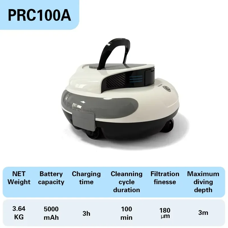 Automatic Pool Cleaning Robot Smart Vacuum Cleaner for Inground Above Ground Pools Wireless Rechargeable Floor Wall Scrubber