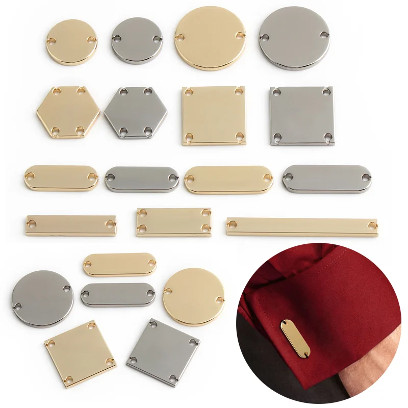 5/10/15/20 Stück leere Metalltaschenetiketten/Markierungen, Kleidungsdekorationen, Nähen, handgefertigte Logo-Etiketten, DIY-Bastelzubehör