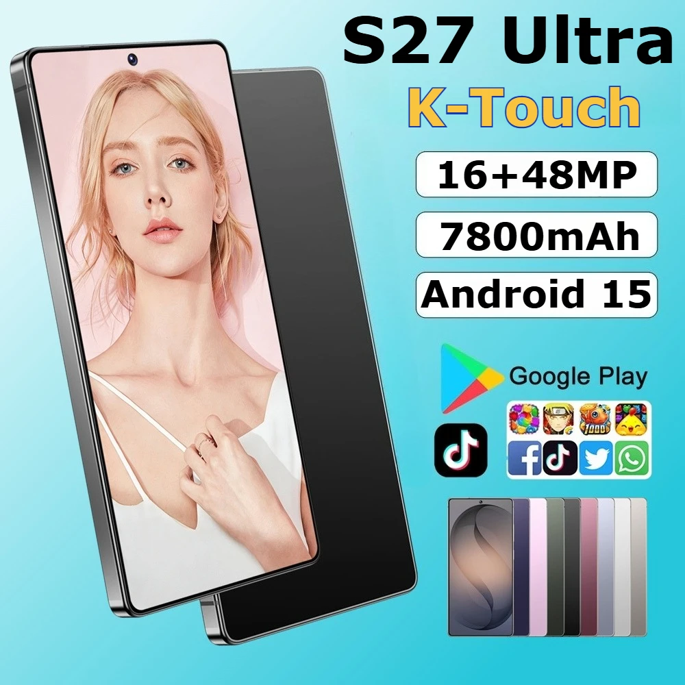 K-Touch S27 Ultra Mobiltelefone Smartphone 7,3 Zoll 4G 5G Dual-SIM Dual-Standby Handy 16+48MP Kamera 7800mAh Android 15 WIFI GPS Globale Version Mobiltelefone für Männer und Frauen
