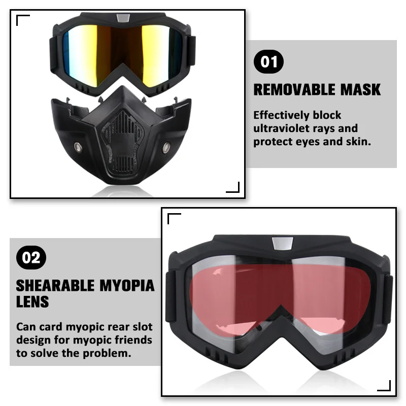 Cycling Riding Motocross Bickcle Sunglasses Snowboard Eyewear Mask Goggles Helmet Tactical Windproof Glasses Masks