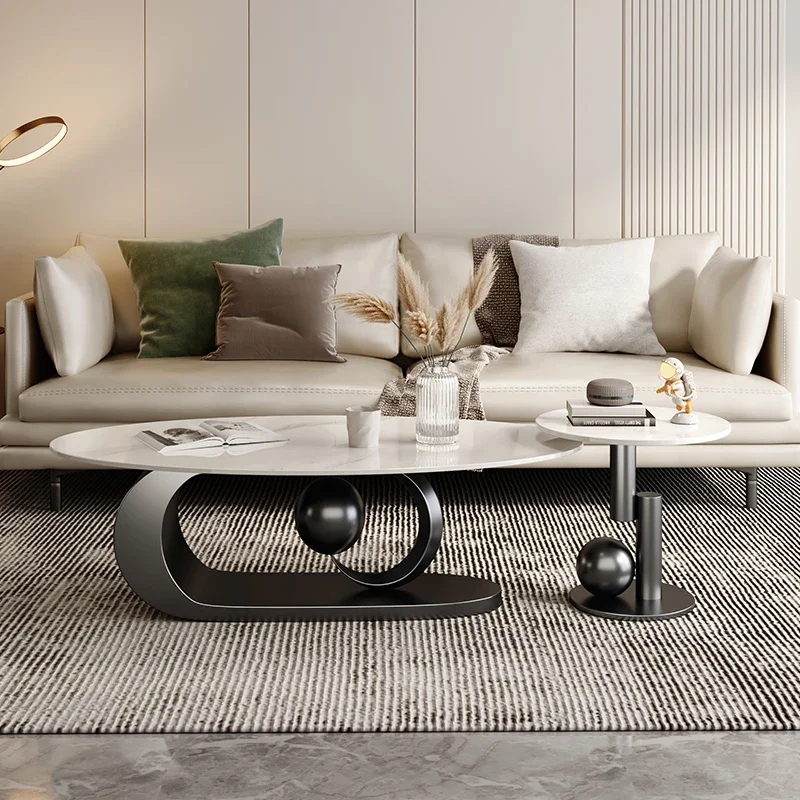 Modern Luxury Coffee Tables Round Design Home Minimalist Coffee Tables Aesthetic Unique Table Basse De Salon Decoration