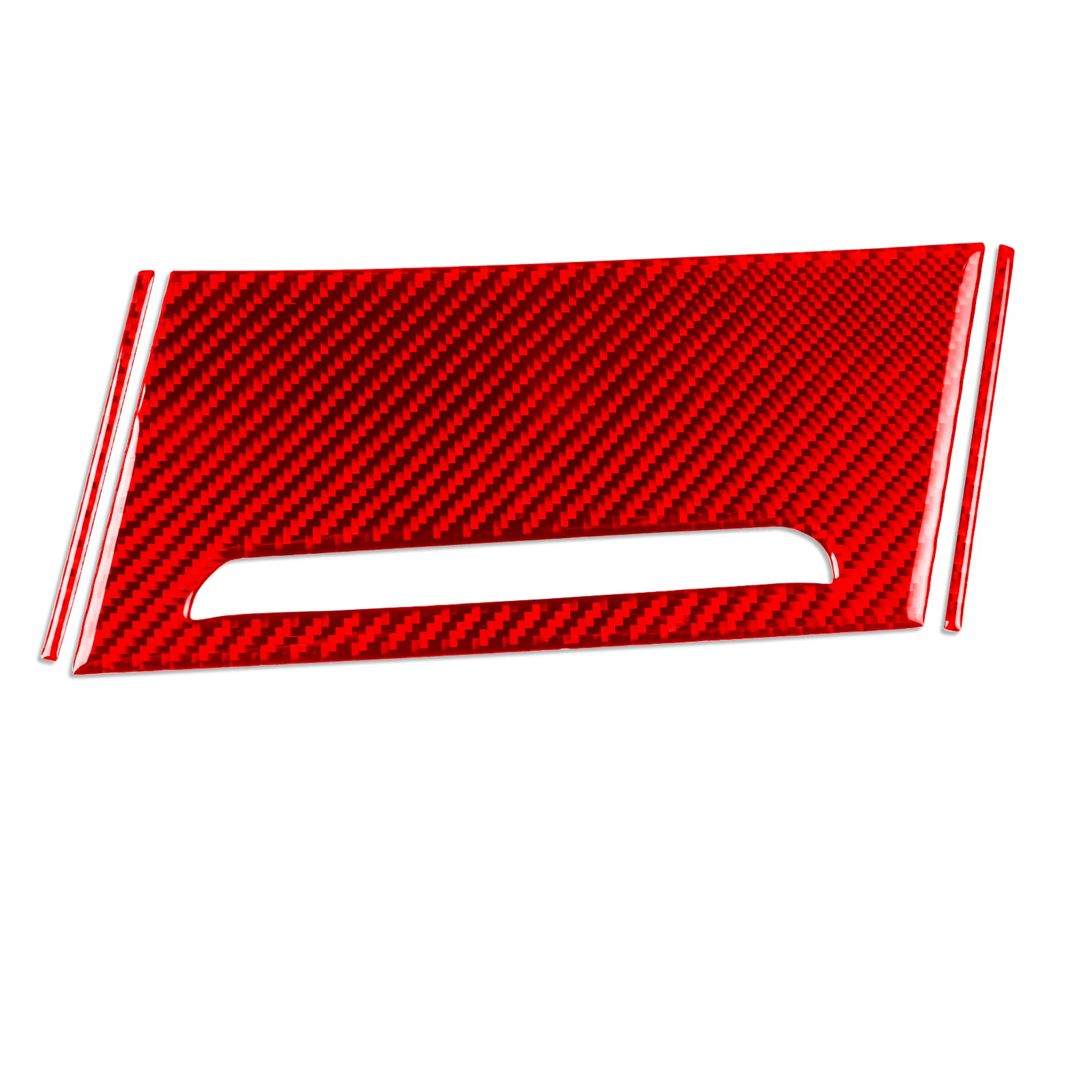 For Volkswagen Touareg 2019-2026 Car Central Storage Panel Trim Red Real Soft Carbon Fiber Interior Car Accessories Stickers