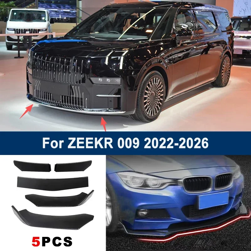 

Adjustable 5Pcs Sectional Front Spoiler Lip For ZEEKR 009 2022-2026 Front Bumper Splitter Car Exterior Sport Body Kit