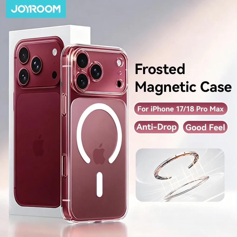 Capa Joyroom para iPhone 18 Pro Max, Capa Magnética Fosca com Proteção de Lente, Capa Matte para iPhone 18 Pro, Capa para Carregador Sem Fio