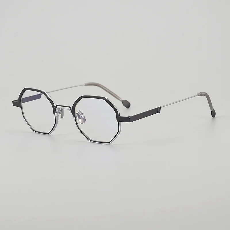 

Ultra Light Pure Titanium Polygonal Men Women Glasses Frame New Fashion Two-color Trendy Myopia Reading Prescription Eyeglasses