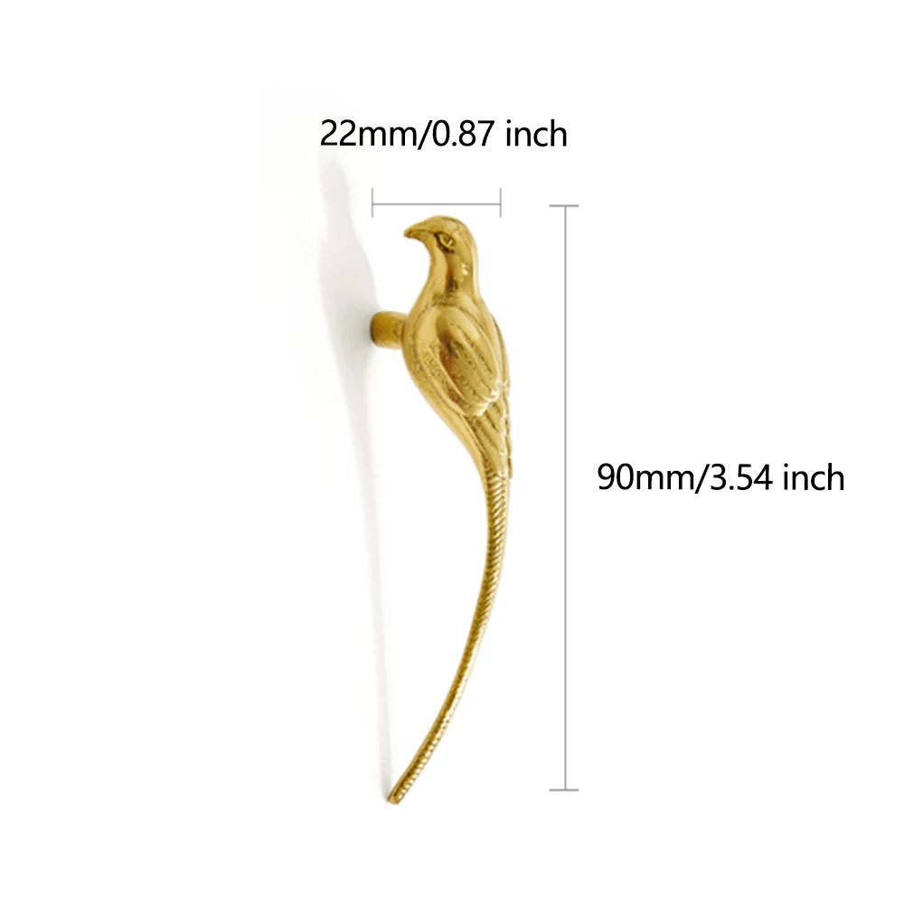 Bird Brass Cabinet Door Knobs Drawer Pulls Nightstand Knobs Home Decor Dresser Pulls Gold Animal Furniture Handles Fine Hardware