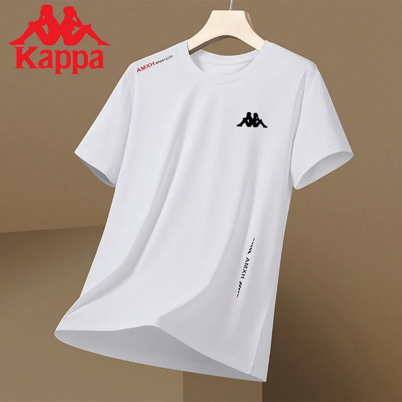 

2025 Kappa New Summer Ice Silk Short-sleeved Men's Elastic Golf Wear T-shirt Versatile Loose Breathable Gym Compression Shirt