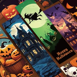 30pcs Cartoon Halloween Scenes Bookmark Reading Pages Books Tagging Students Stationary Supplies Paper Cards Bookmarks