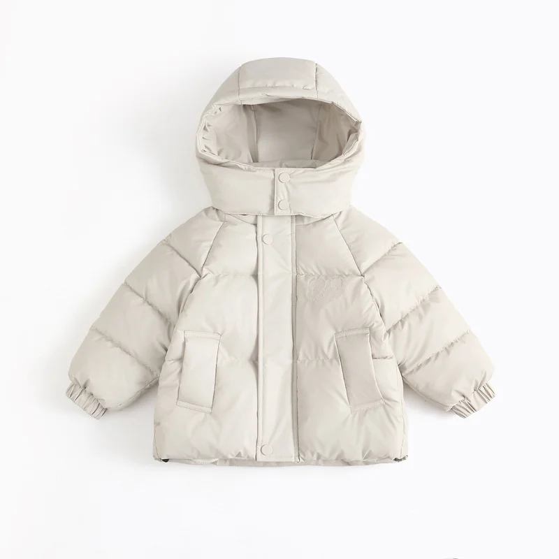 Children Windproof Warm Down Coats Kids Winter Fashion Vrsatile Comfortable Leather Jacket Boys Girls Daily Hooded Thermal Coats