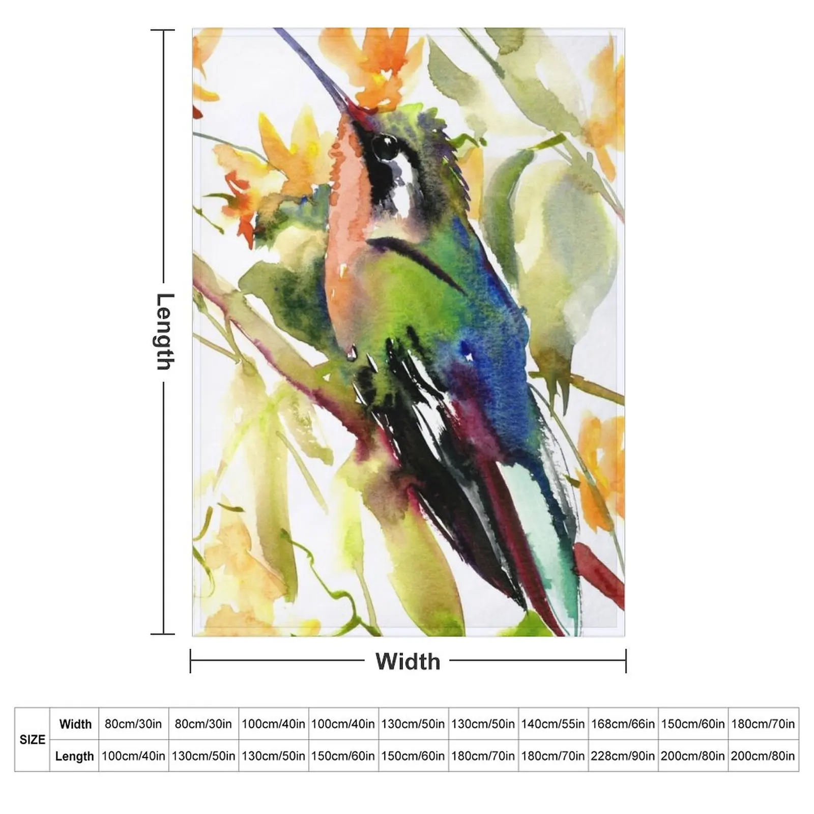 Hummingbird and Flowers Throw Blanket Bed Multi-Purpose Luxury St manga Winter beds Large Blankets