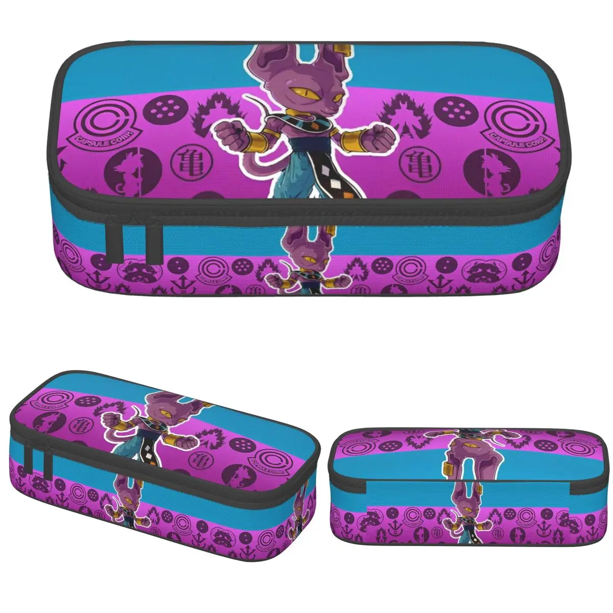 Fashion Dragon Ball Z Beerus Pencil Case Pencil Pouch Pen for Girls Boys Large Storage Makeup Bags Office Gift Accessories