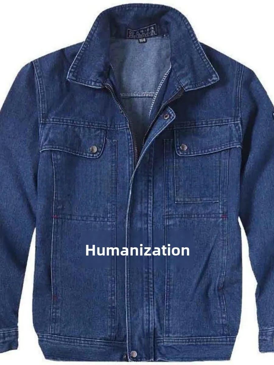 

Men's Denim Workwear Suit Resistant to Heat And Sparks Spring Autumn Cotton Wearable Flame Retardant And Anti Spark ...