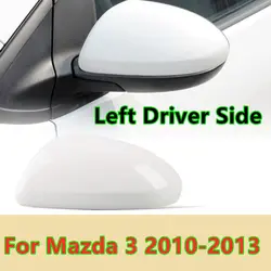 Bianco sinistro lato guida specchio copertura cornice specchio Trim tappo No-Signal per Mazda 3 2010 2011 2012 2013