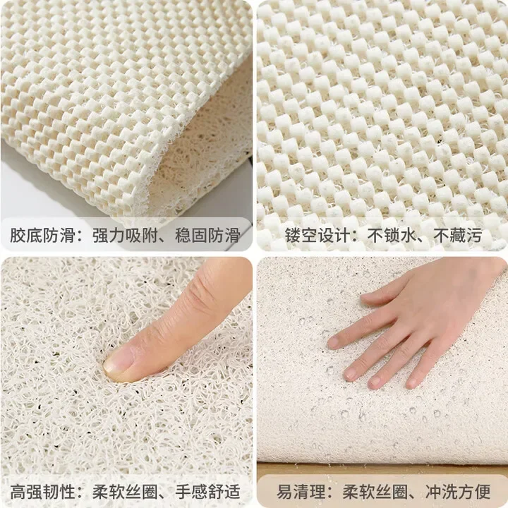 Bathroom floor mat, shower room non-slip foot mat, silk ring full shop, large size bathroom, elderly bathing water barrier
