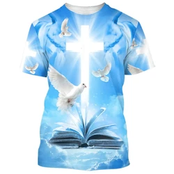 2025 Mens Womens Universal Tops T Shirt New Son Of God Jesus Cross Print 3d Print Fashion Casual Y2k Short Sleeve Mens Clothing