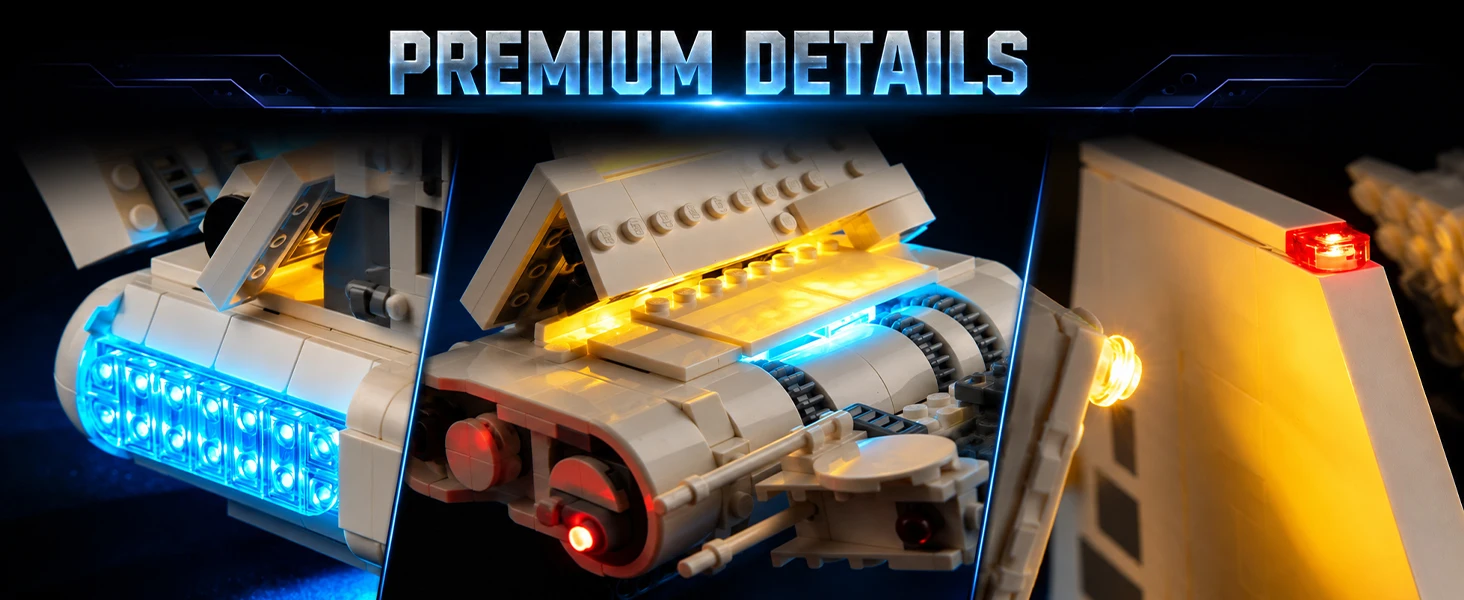 BrickSoul LED-Beleuchtungsset, geeignet für Lego Imperial Lambda-Class Shuttle 75459, Modell, nicht im Lieferumfang enthalten, Bausteine ​​nicht im Lieferumfang enthalten – Detail 7