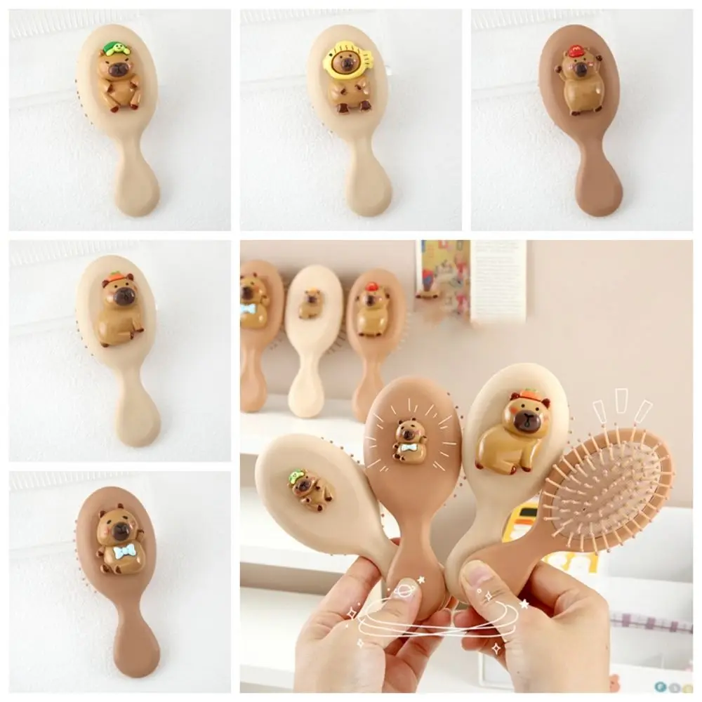 Styling Accessories Cute Capybara Air Cushion Comb Cartoon Portable Kapibala Airbag Comb Head Massage Funny Hair Combs Girl