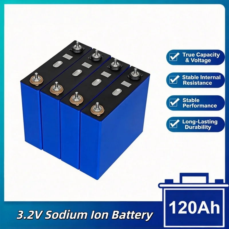 3.2V LiFePO4 Battery Cell Large Single Cell 120Ah Lithium Iron Phosphate for Solar Energy Storage RV Camper Car DIY Battery Pack