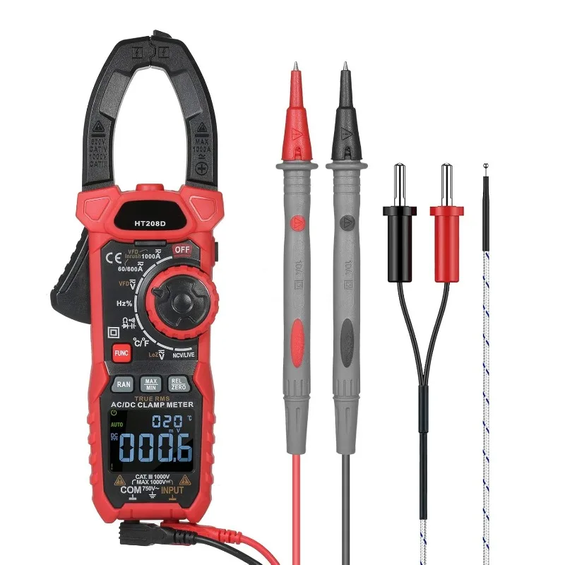 

AC/DC Digital Clamp Meter 1000A True RMS Auto Range Professional Multimeter, 6000 Counts, Inrush