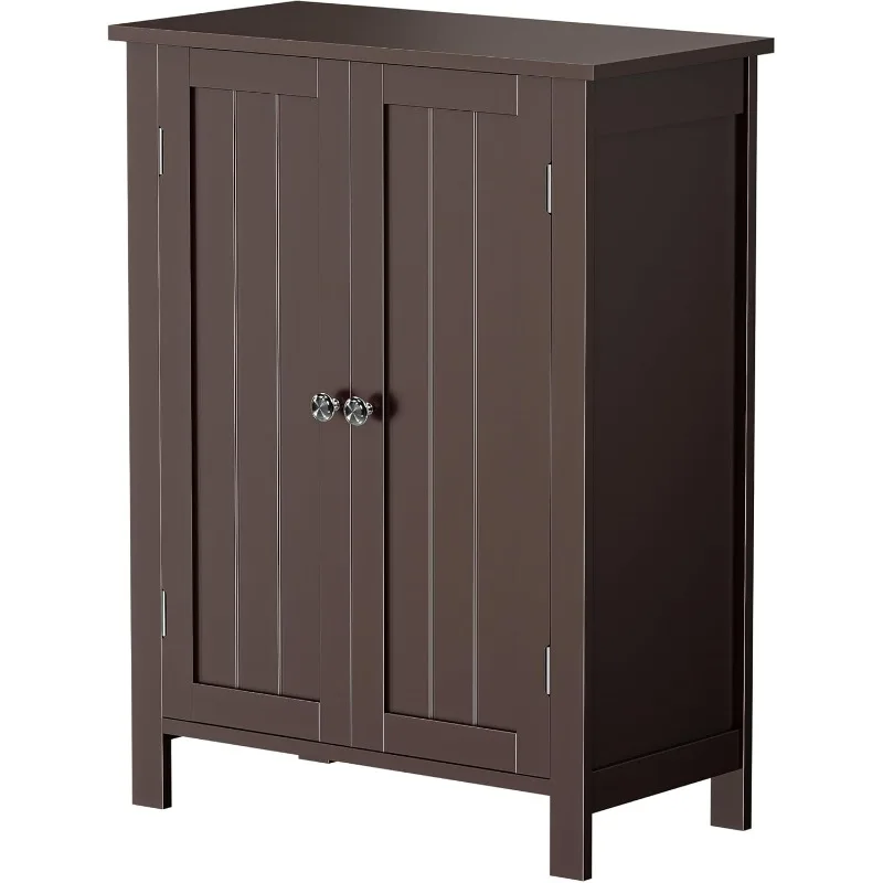 

Modern Bathroom Floor Storage Cabinet with Adjustable Shelf and Double Door Rust Proof, Storage Organizer Cabinet