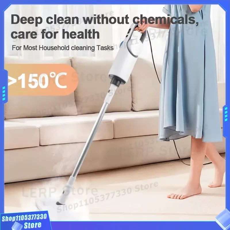 1500W High Power Steam Mop Portable Handheld Electric Floor Cleaner Triangle Head High Temperature Sofa Cleaning Tool