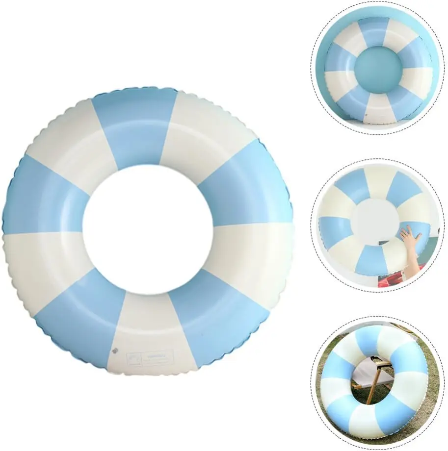 Pool Tube Swim Ring for Kids Adults, Classic Striped Inflatable Floats Swimming Ring Pool Inner Tubes, Inflatable Pool Floats Ad