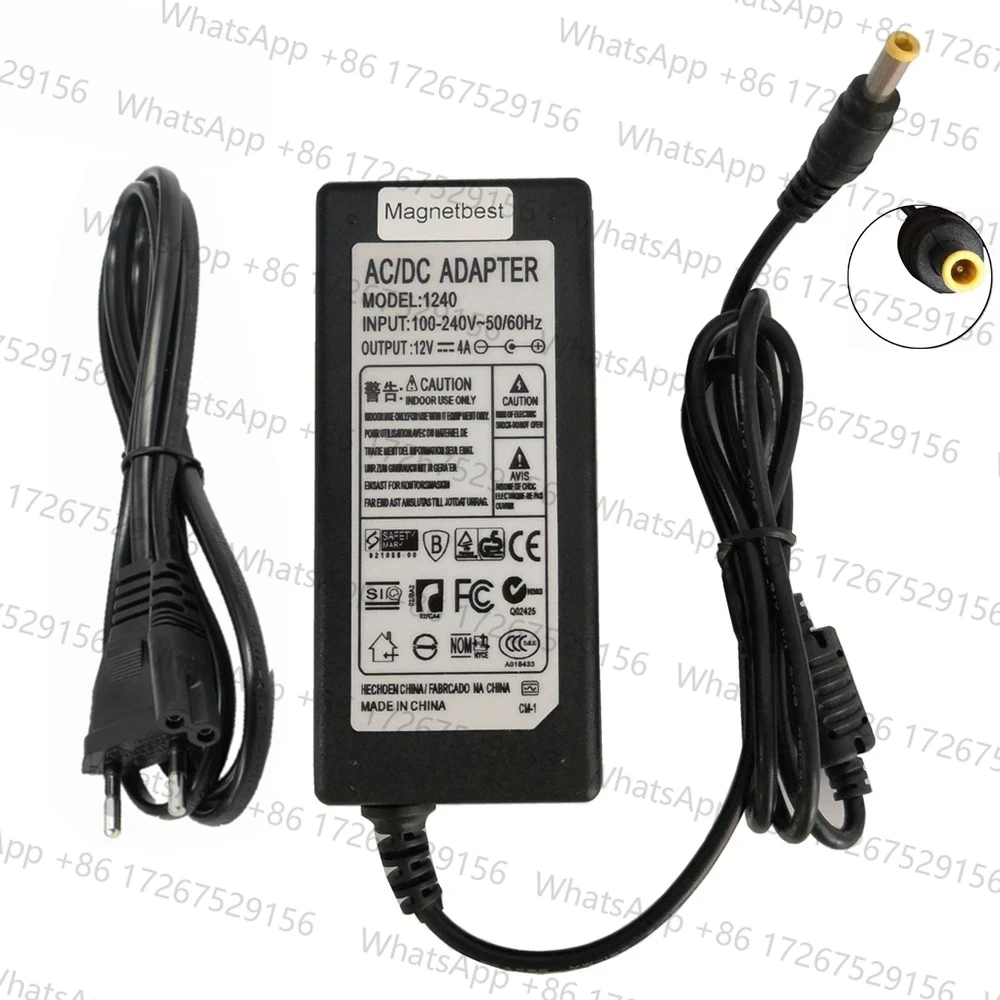 Cargador con adaptador de 12V 4A 5.0mm con pin para teclado de piano digital KORG M50 KA310 KA320 X50 SP170 SP170S AD-12A 180 MR-1000 EK50