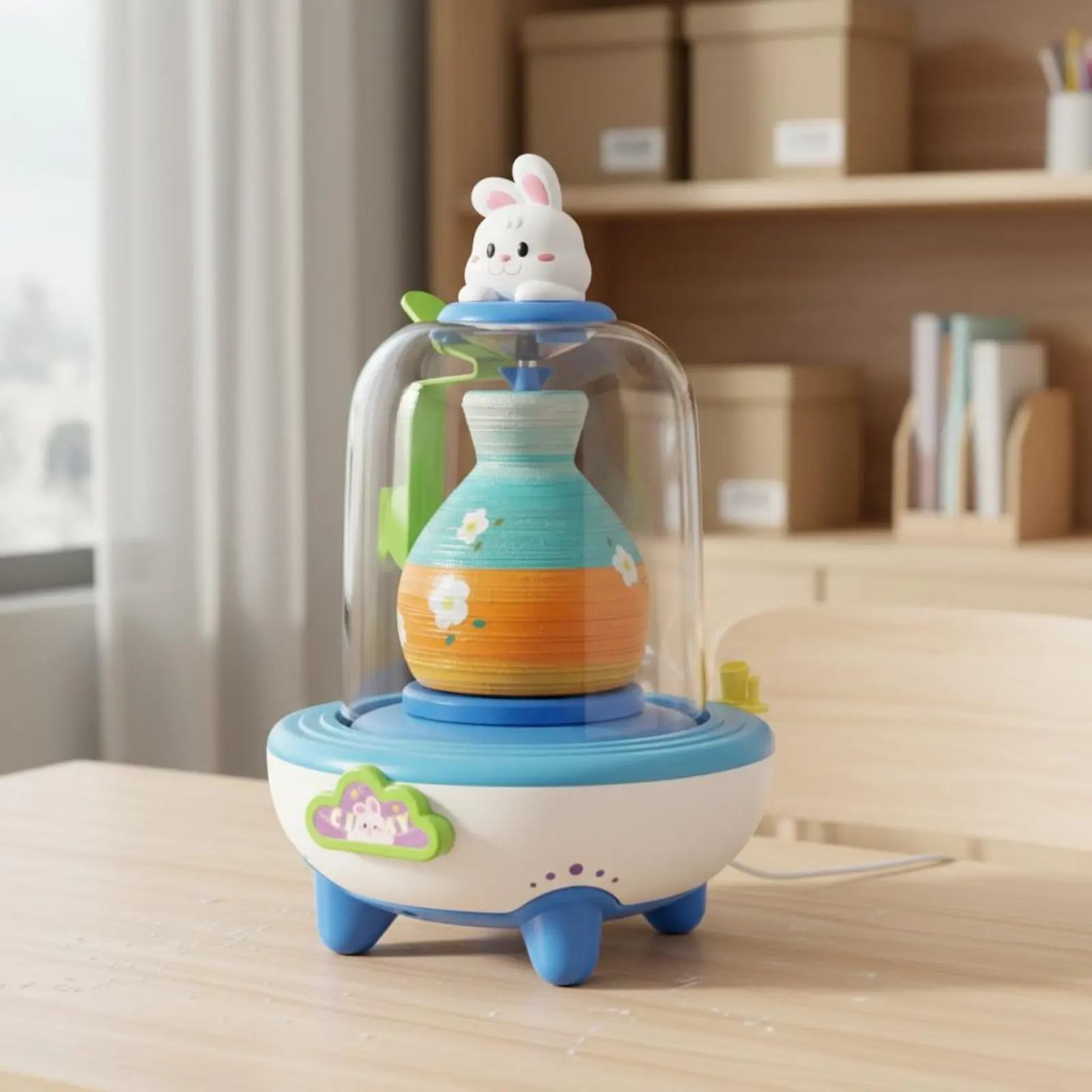 Torno de cerámica manual para niños - kit de manualidades para casa - imagen 2
