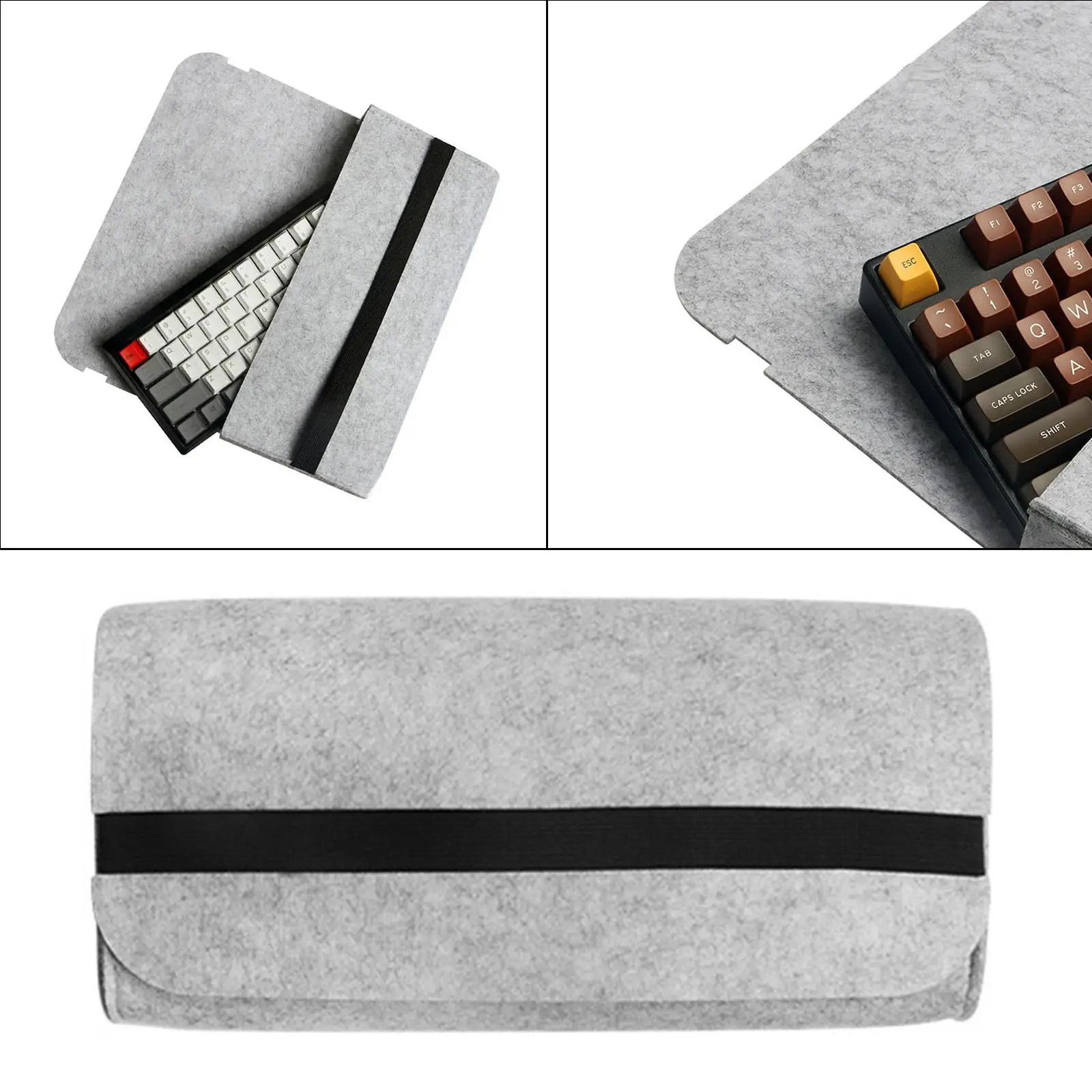 

Portable Practical Gray Felt Mechanical Keyboard Bag Dustfor Standard Keyboards Keyboard Travel Business Gaming